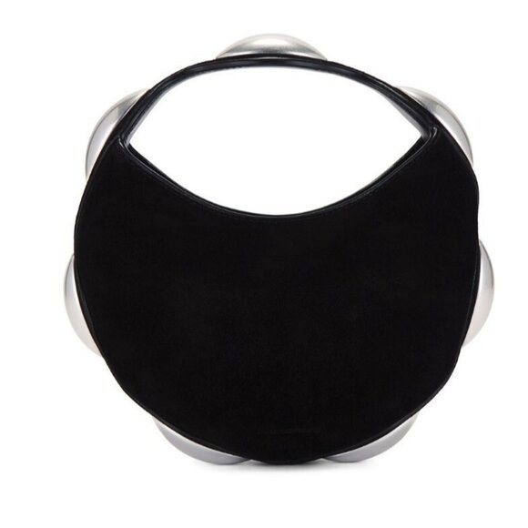 ALEXANDER WANG dome circular studded top handle calf leather mini bag - BLACK - Picture 1 of 13